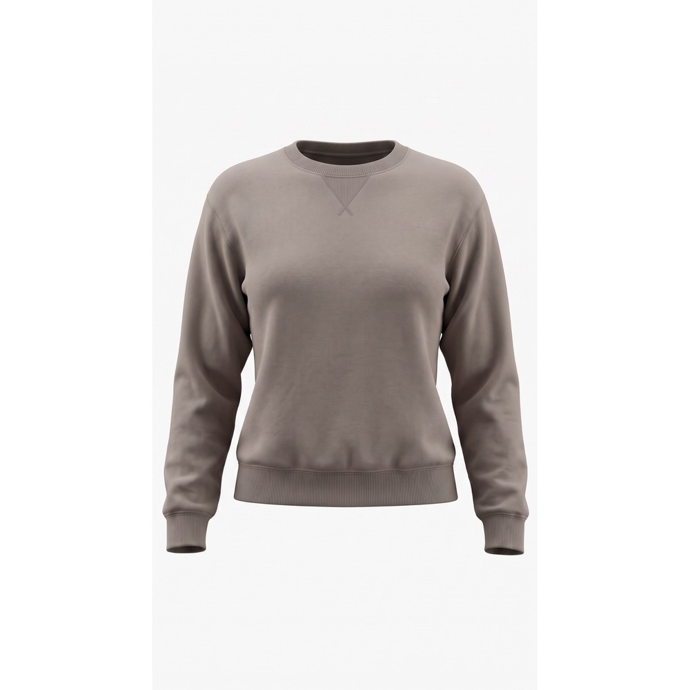 Everyday Essentials Womens Crewneck Sweatshirt Taupe Brown Fleece Pullover M